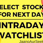 how to select stocks for next day